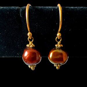 Amber Pearl Earrings